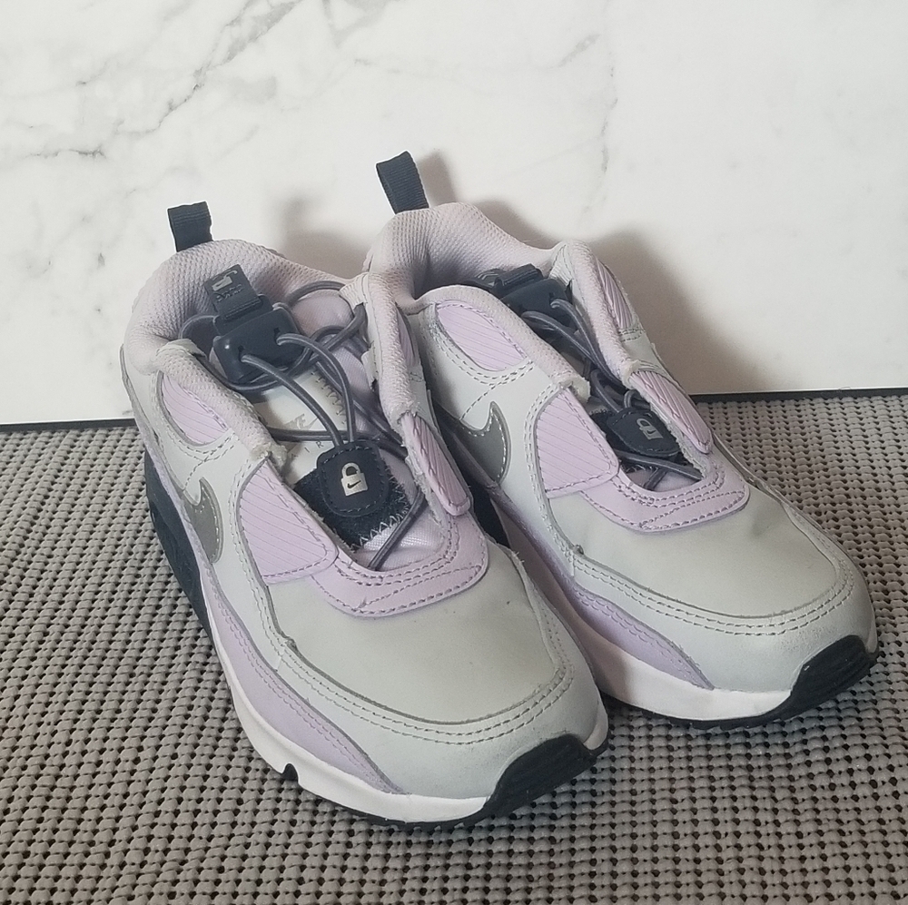Nike Air Max 90 Toggle TD Pure Platinum Violet Kids Sneakers Shoes 1.5 Youth - Picture 2 of 10